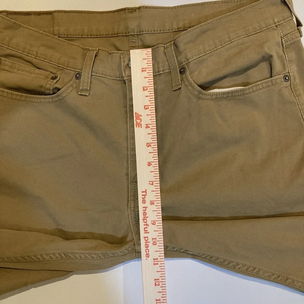 LEVI Jeans 514 Men 34x32 (Fits 34x31) Tan Khaki Stretch Straight Fit Cowboy‎